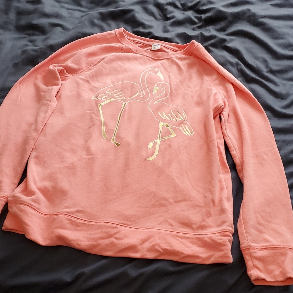 Pink flamango long sleeve tee